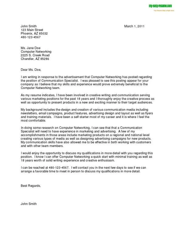 36102 recent graduate cover letter