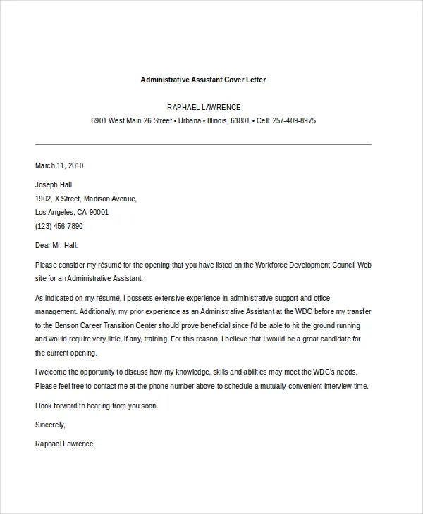 36104 admin assistant cover letter skills