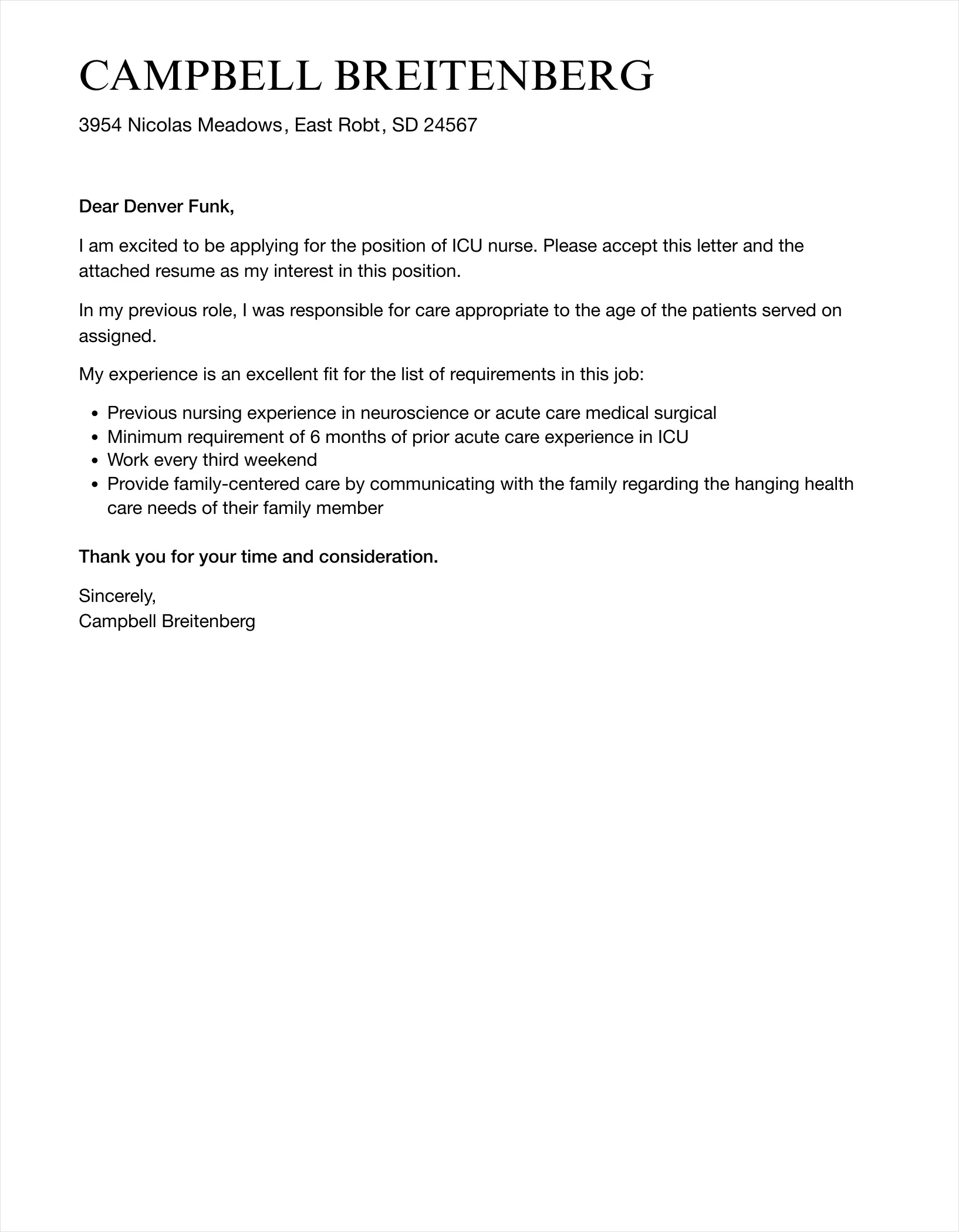 36149 icu rn cover letter achievements