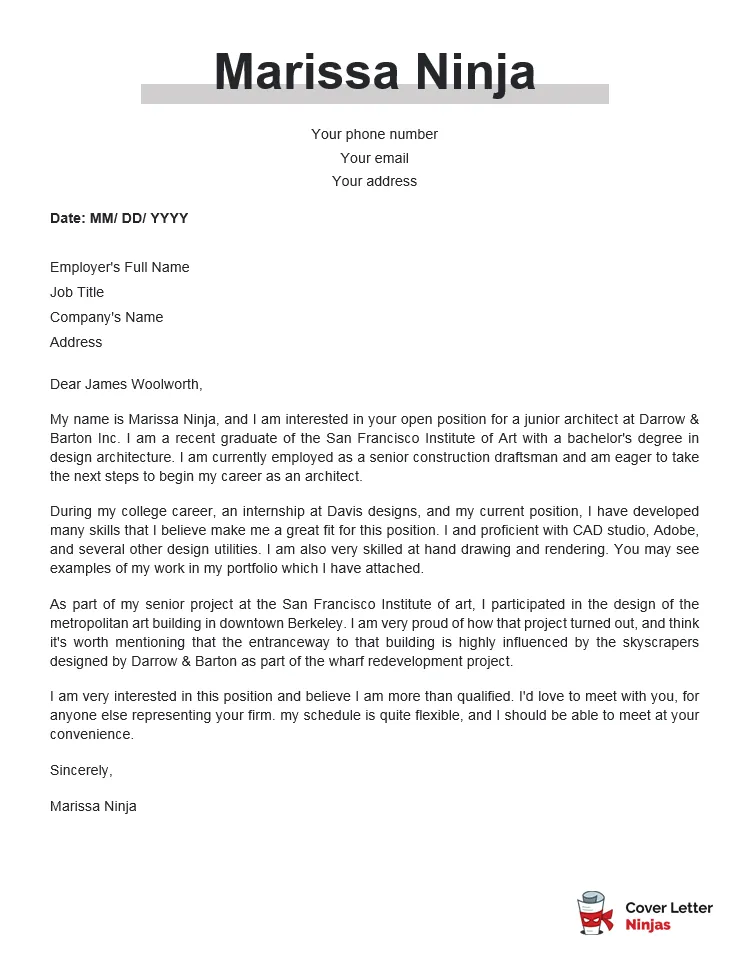 36164 architect cover letter