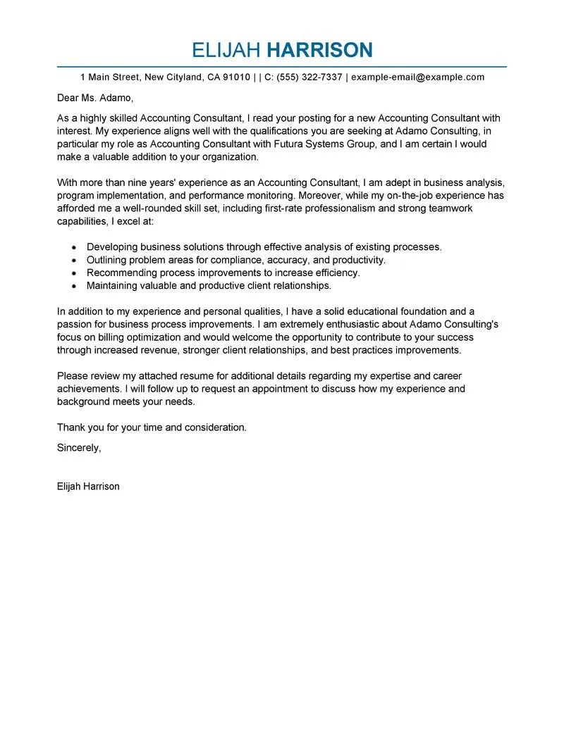 36178 consulting cover letter experience