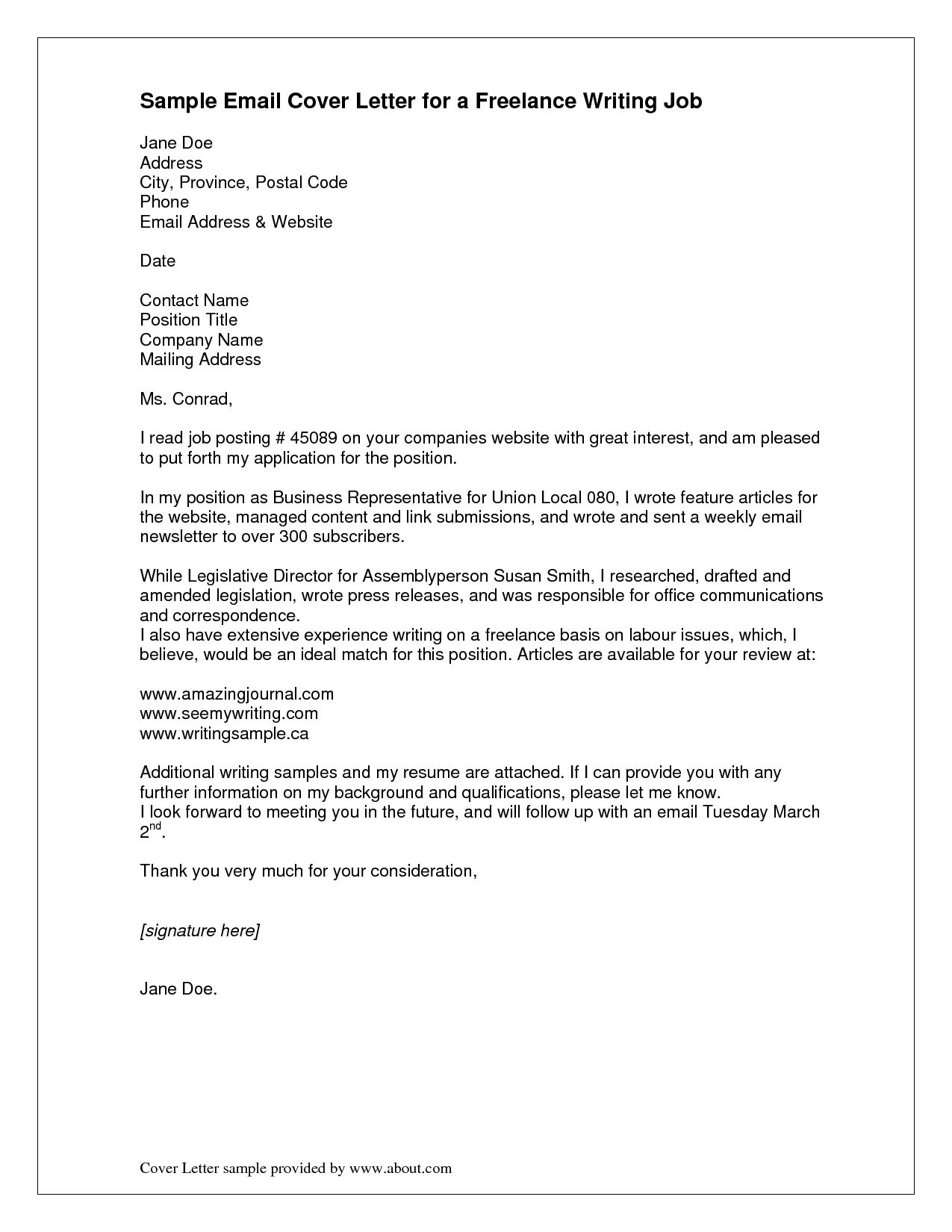 36190 cover letter email formatting