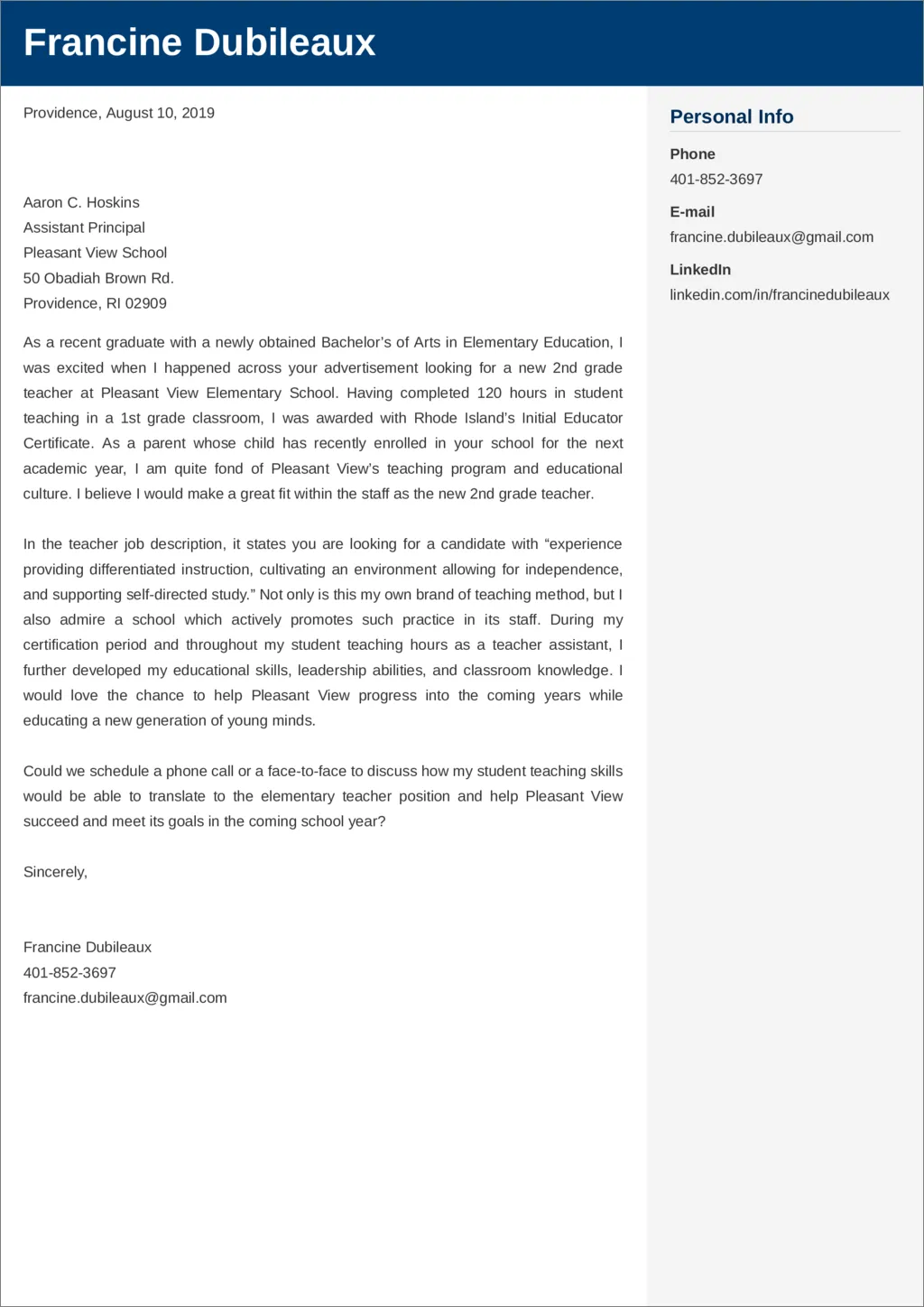36200 teacher cover letter importance