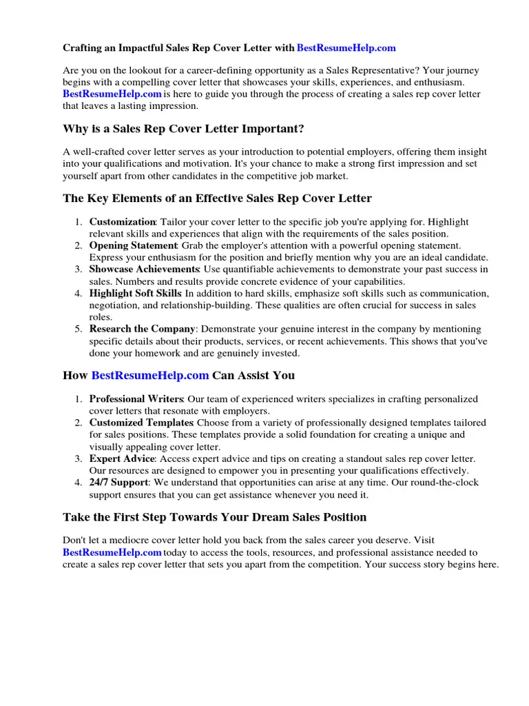 36209 sales rep cover letter header