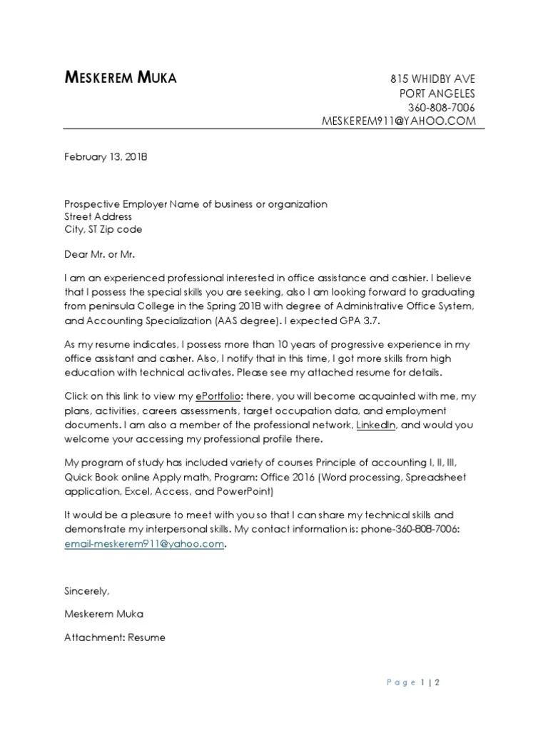 36211 proofreading cover letter