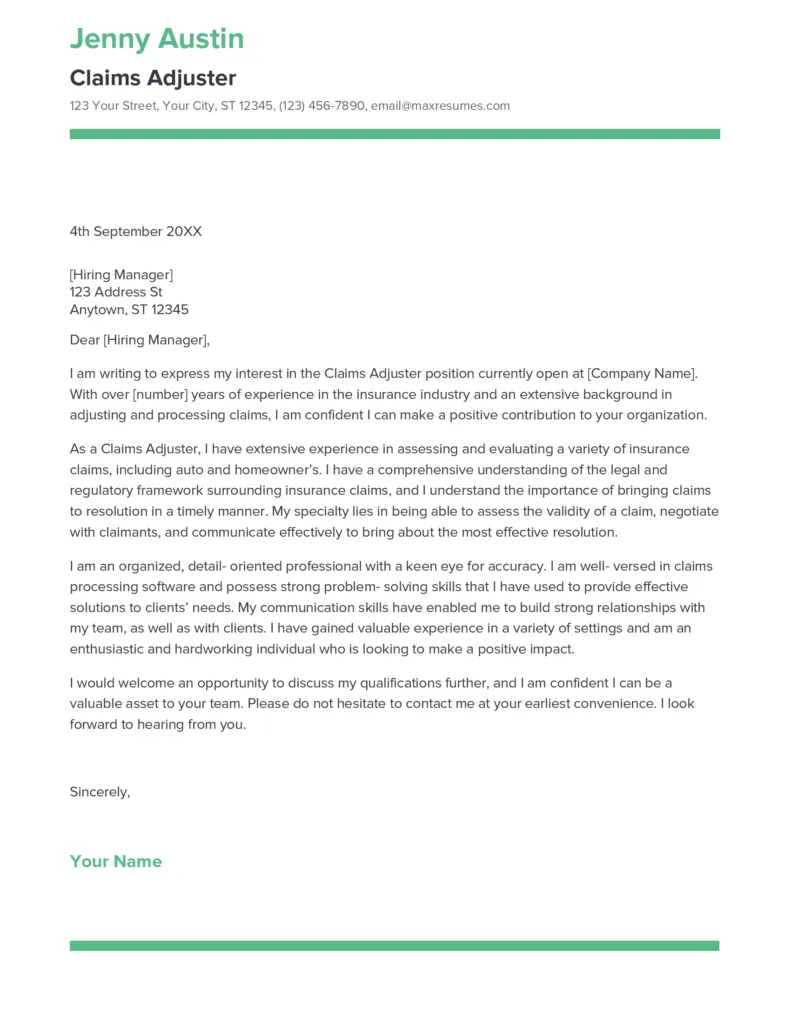 36216 claims adjuster role