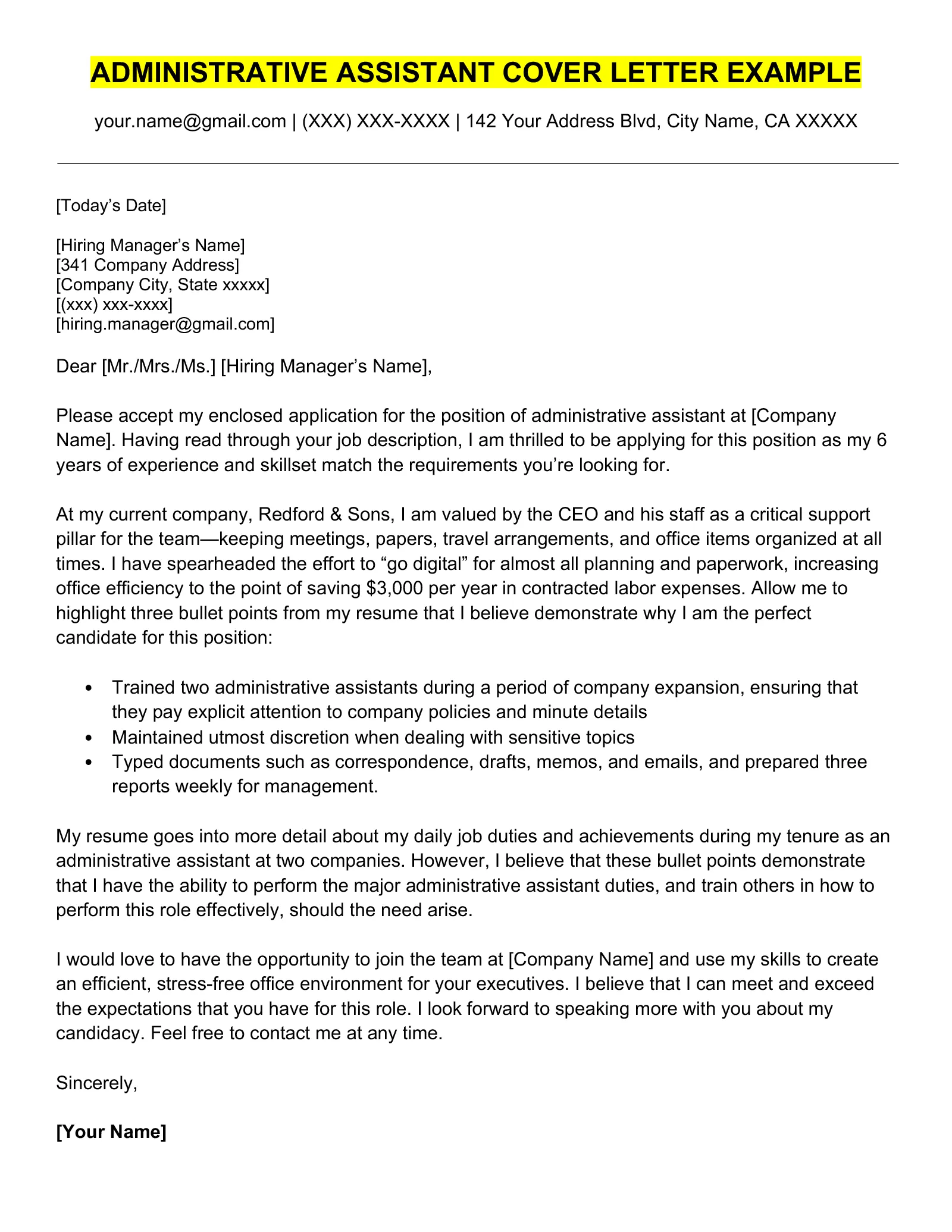 36238 formatting cover letter
