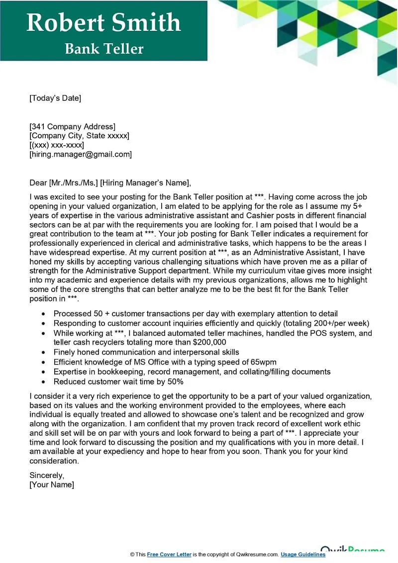 36244 banking cover letter writing