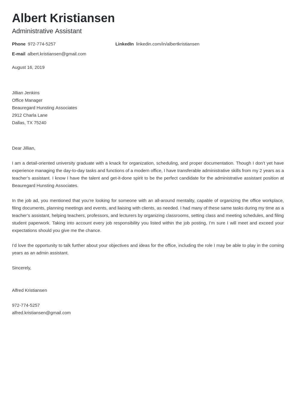 36248 professional cover letter