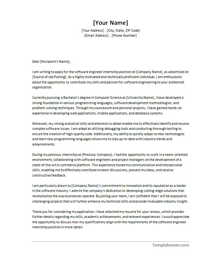 36284 cover letter software engineer intern 6
