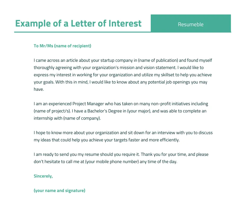 36294 letter of interest example