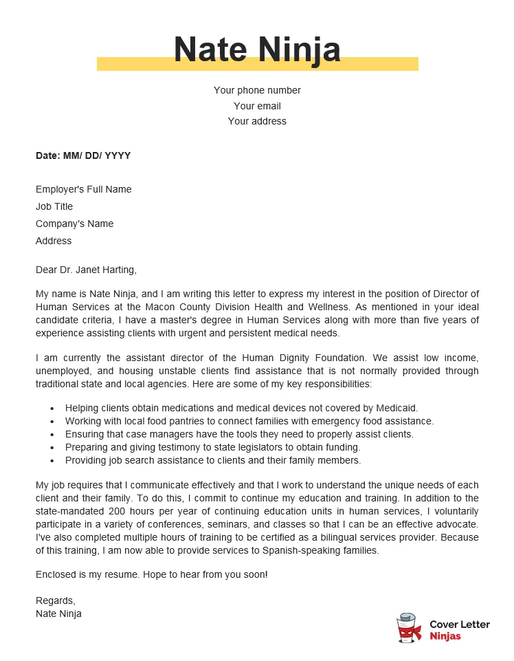 36295 cover letter examples human services