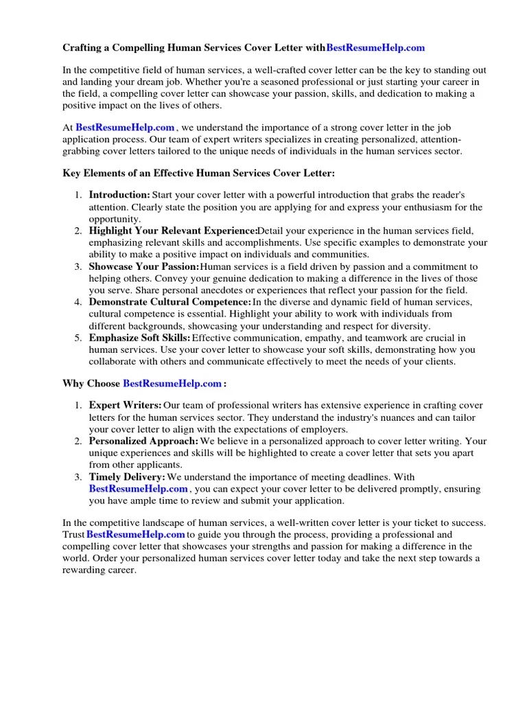 36295 human services cover letter tips