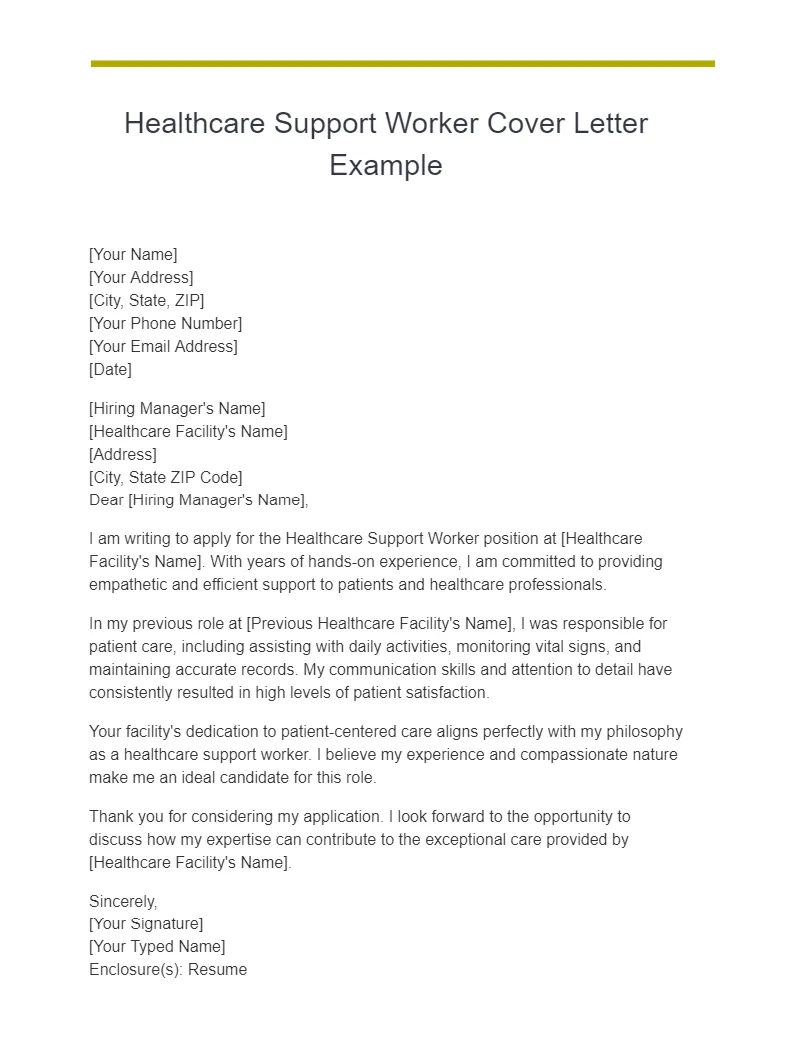 36296 healthcare cover letter examples