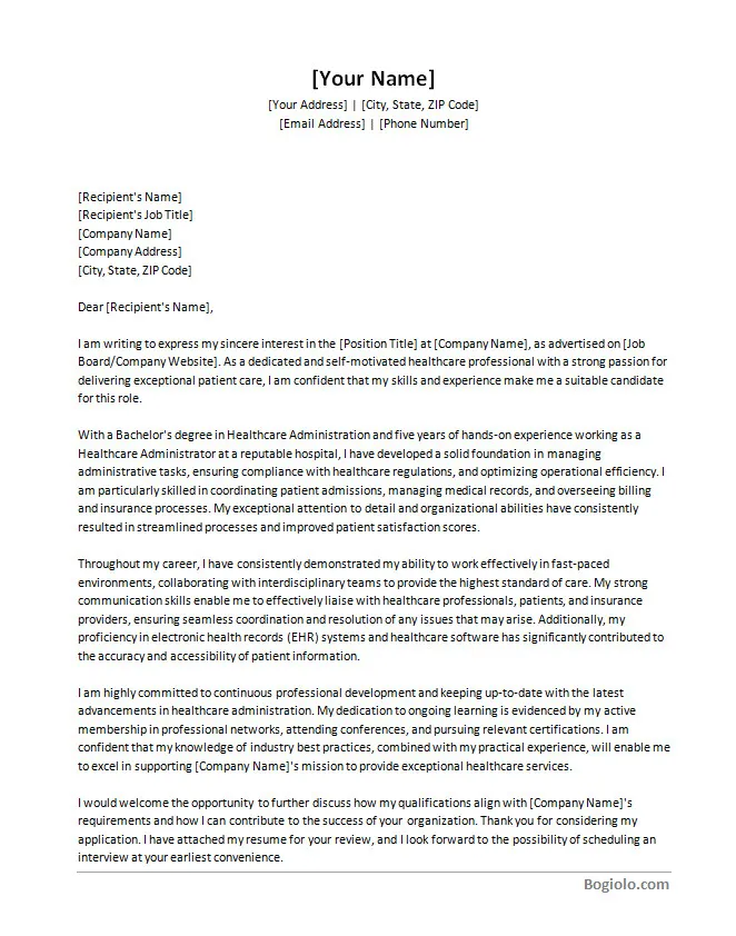 36296 healthcare cover letter font