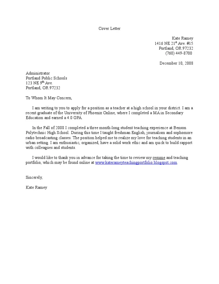 36308 teacher cover letter writing