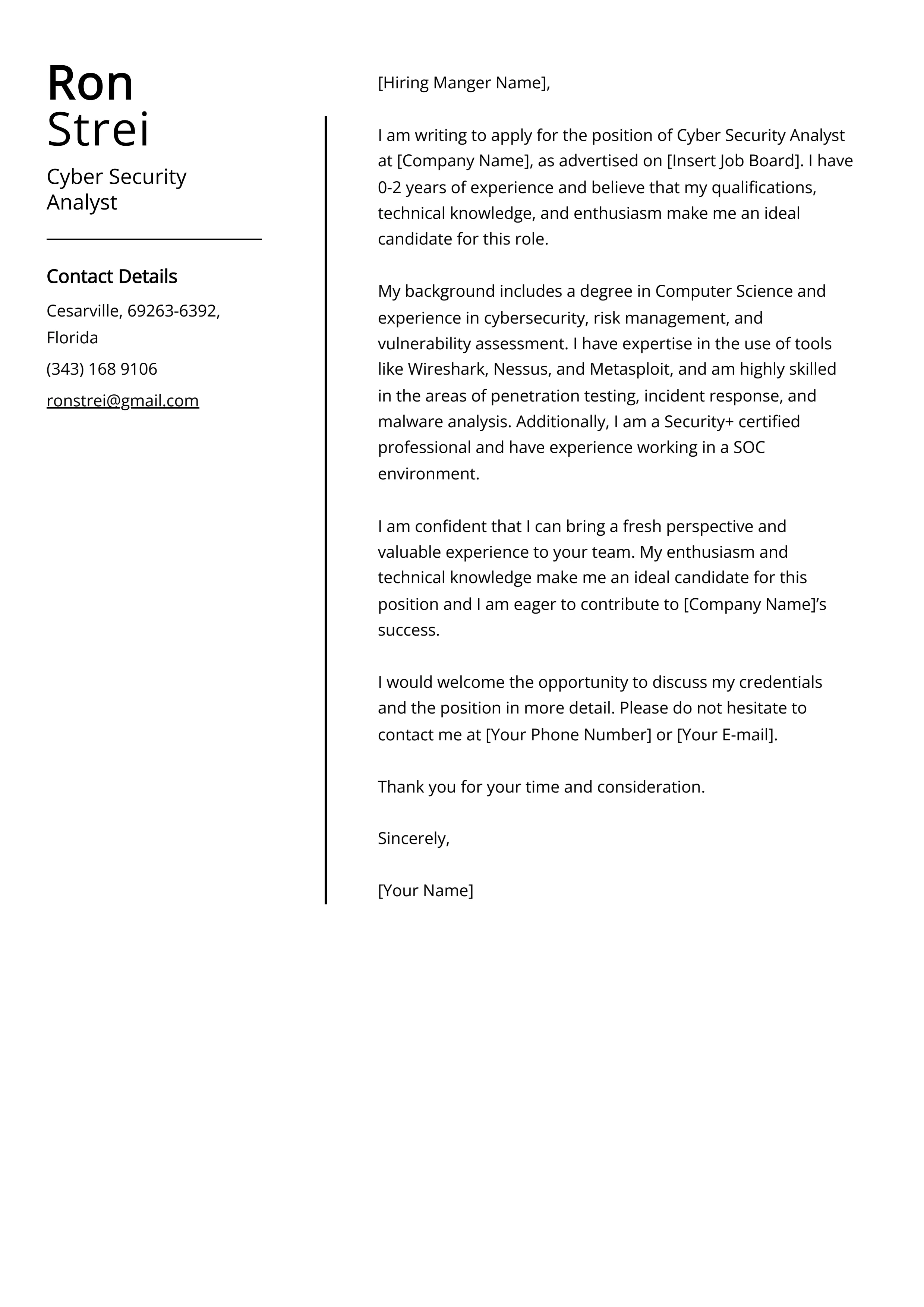 36314 security manager cover letter