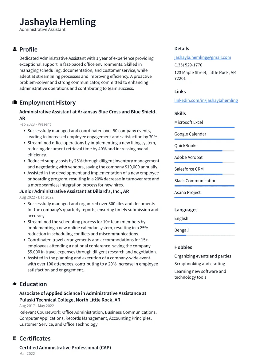 36316 admin assistant cover letter