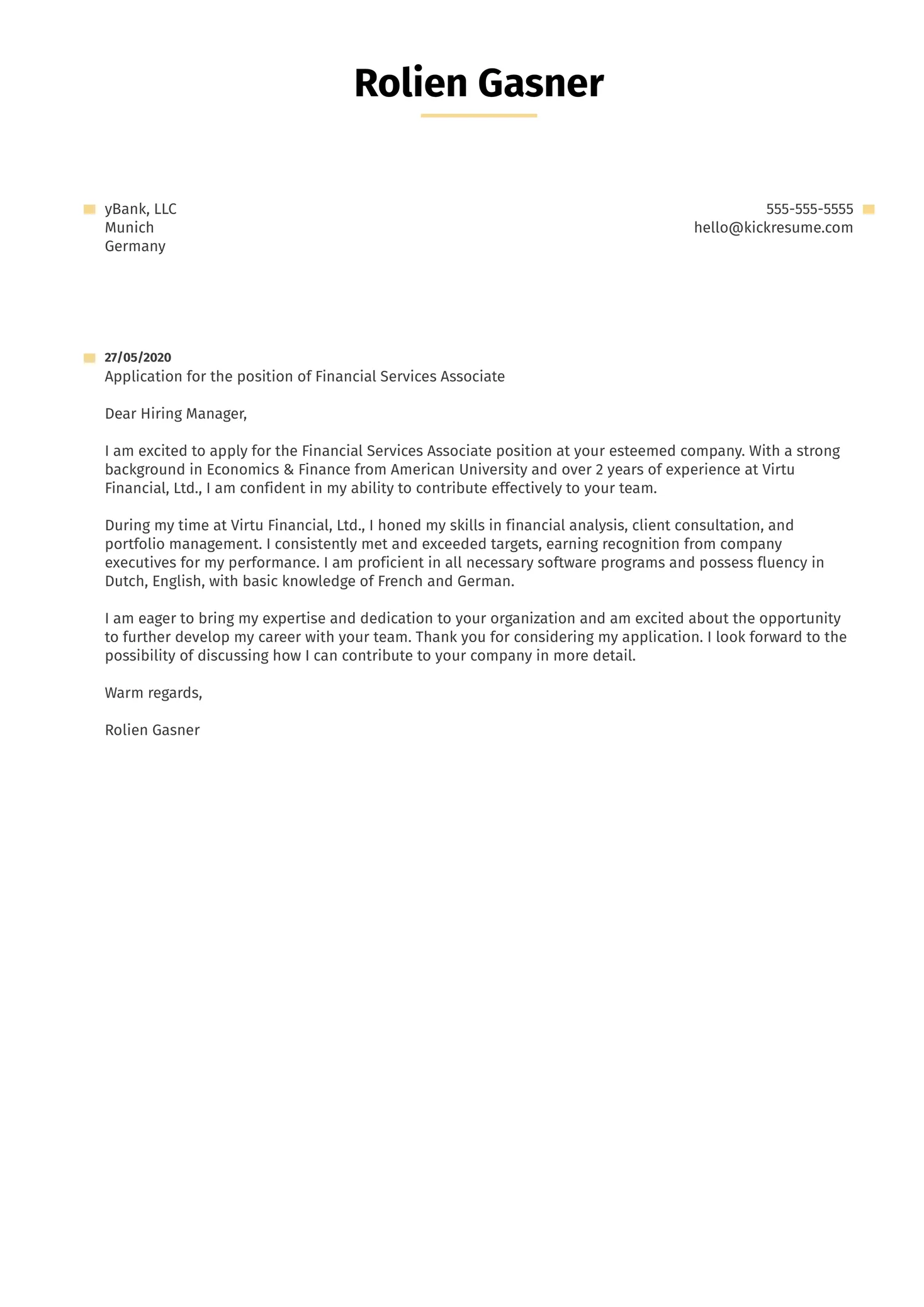 36321 finance cover letter investment banking