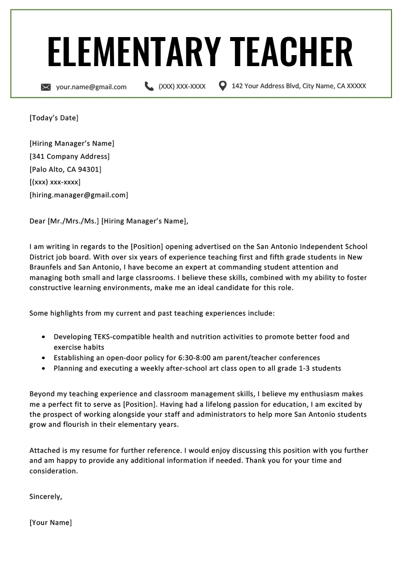 36322 elementary teacher cover letter