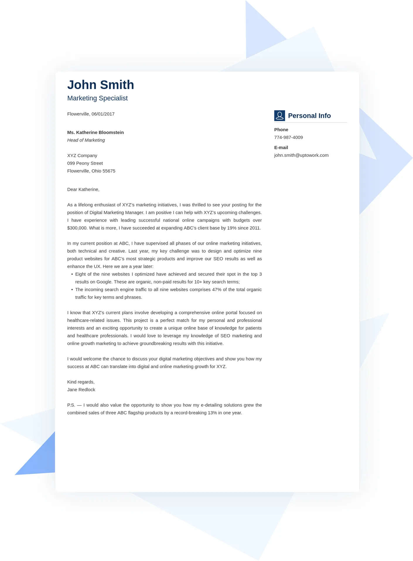 36335 cover letter format achievements