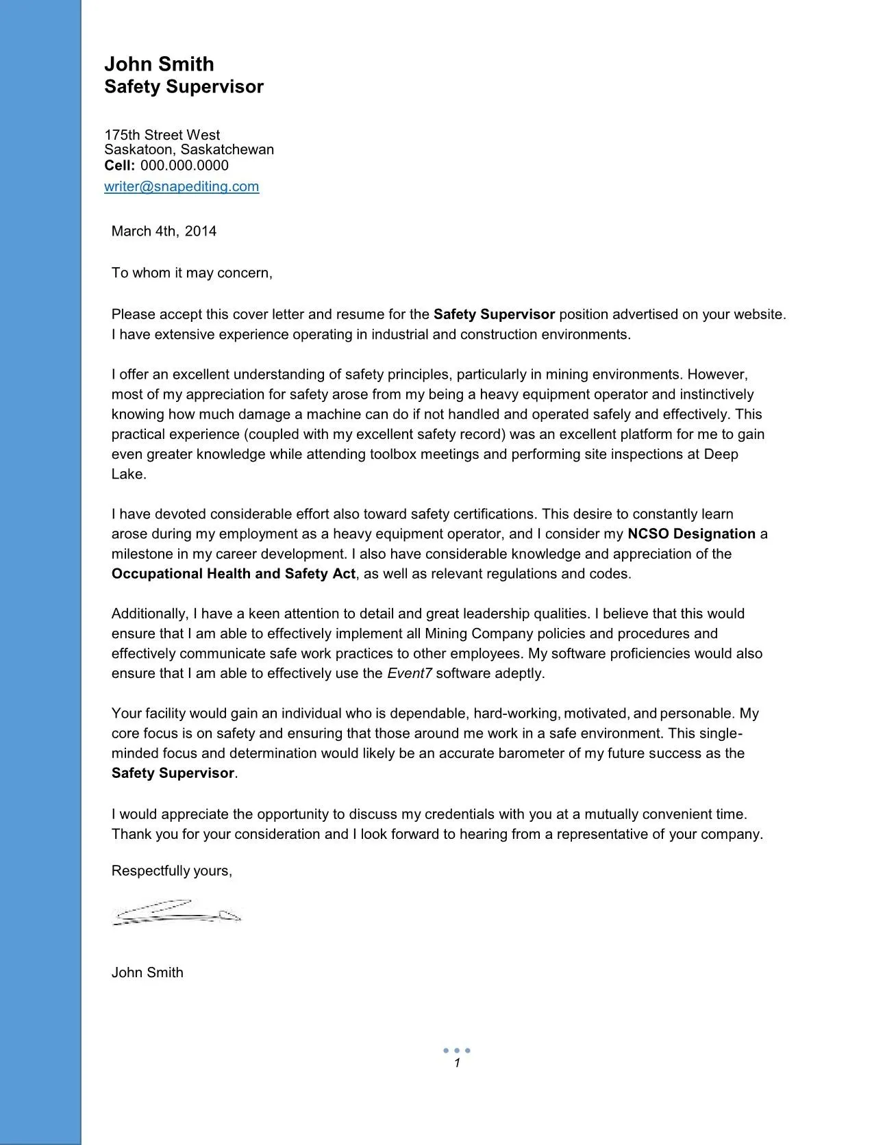 36352 equipment operator cover letter example