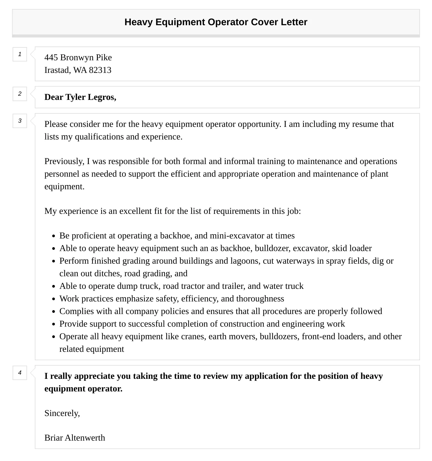 36352 equipment operator experience