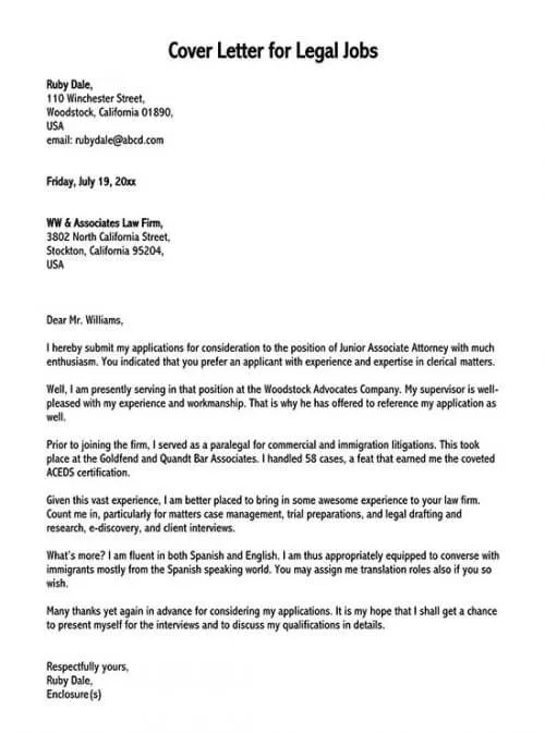 36353 legal cover letter skills