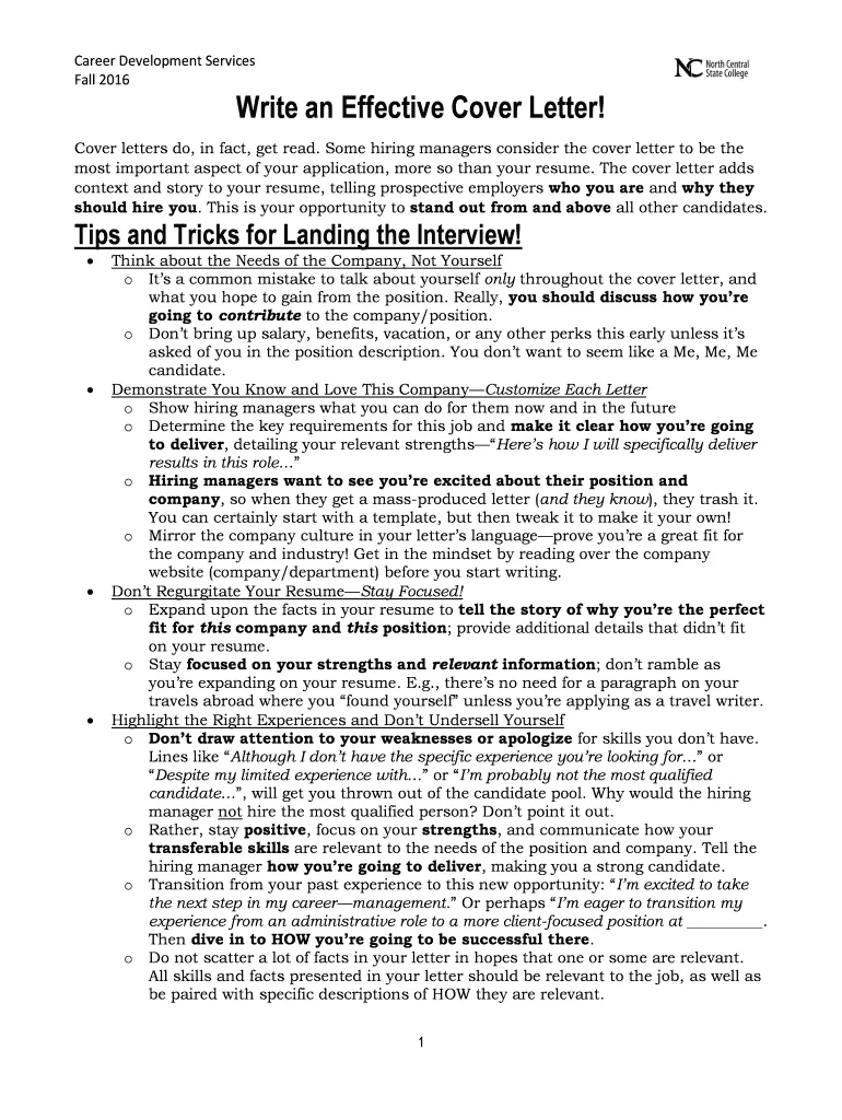 36356 tailoring cover letter