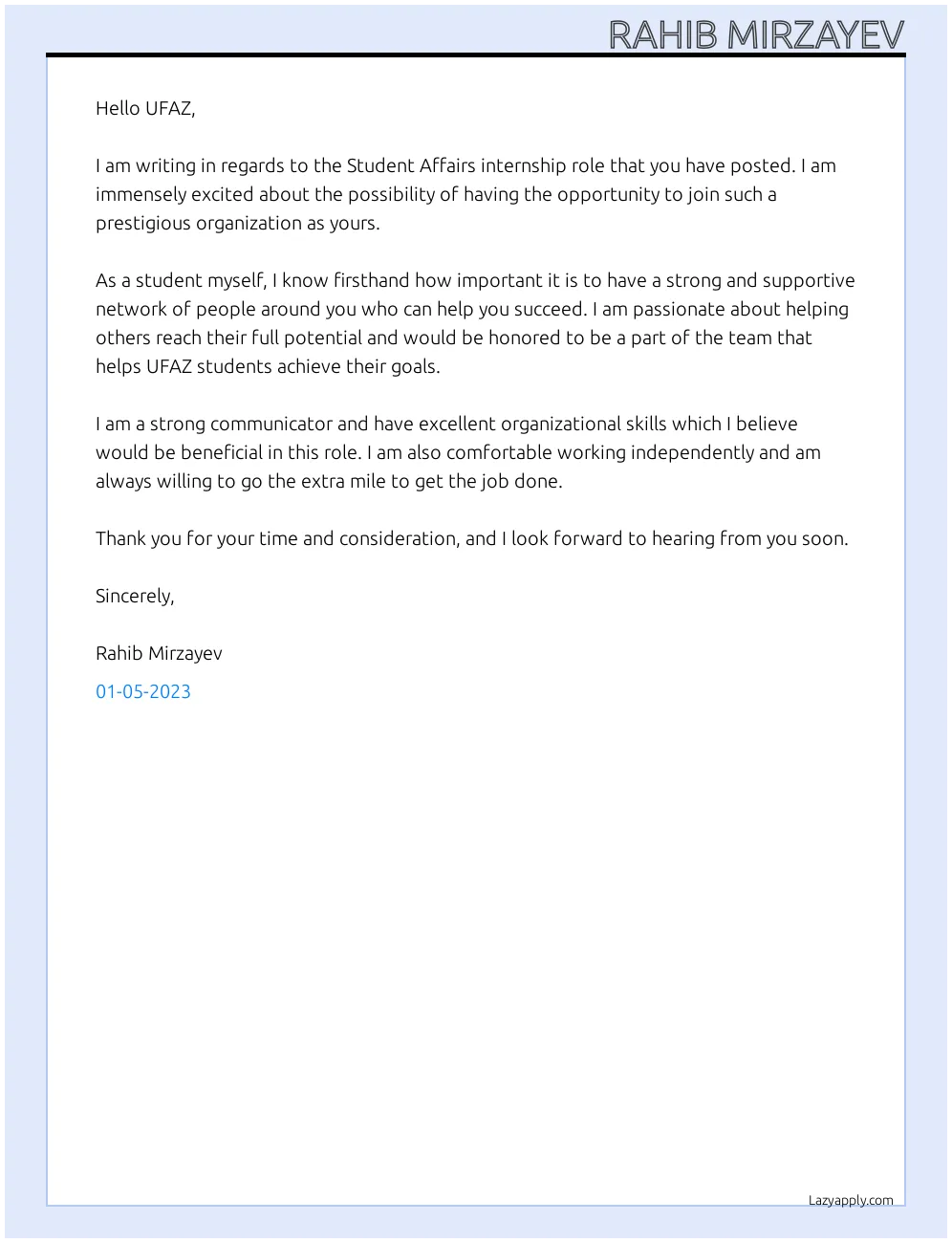 36357 tailoring letter