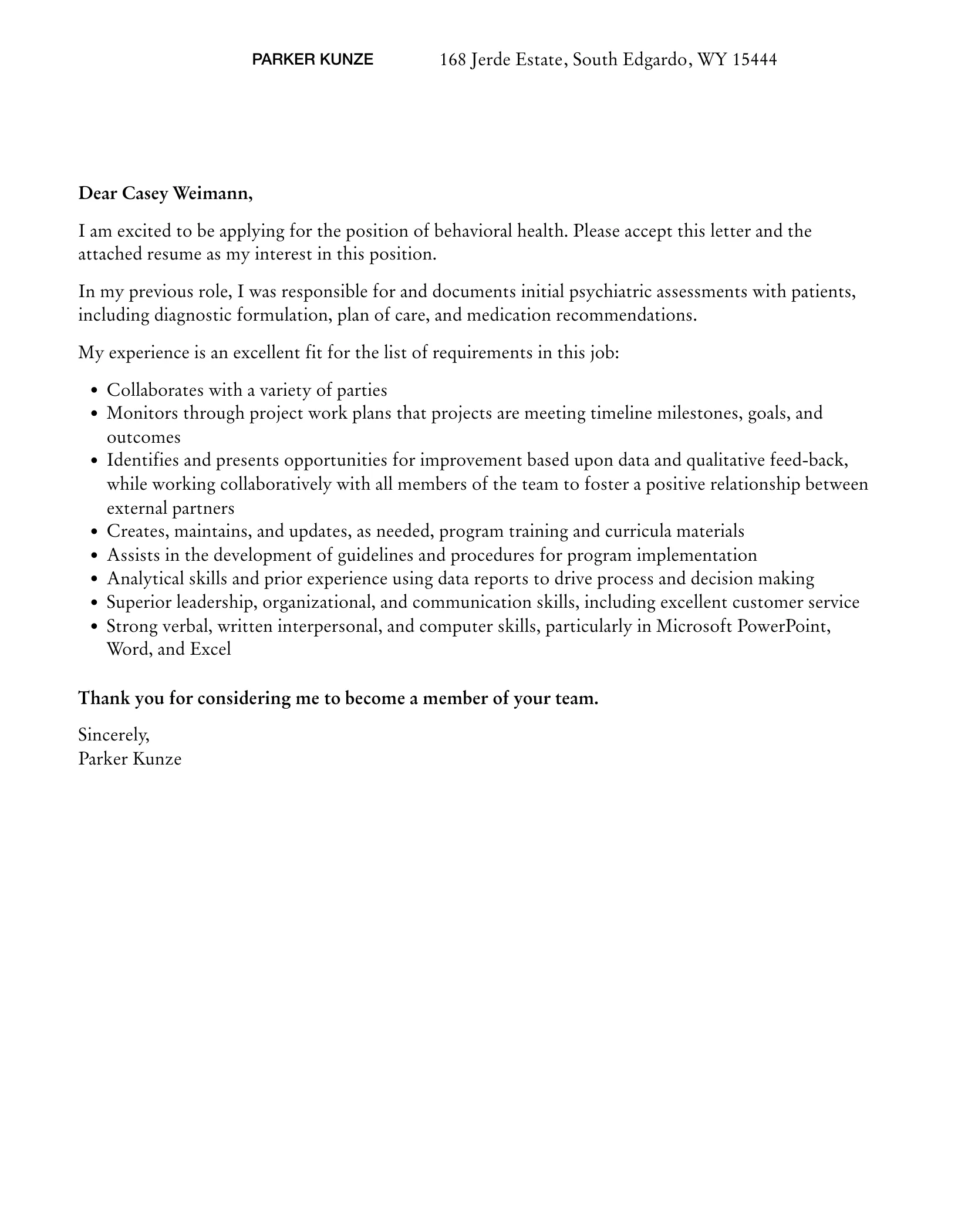 36365 professional cover letter