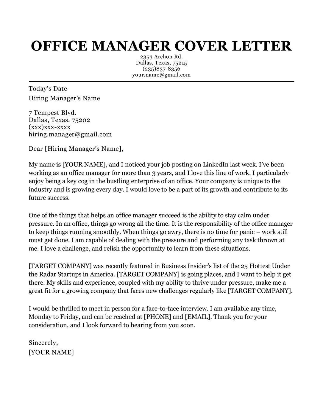 36366 manager cover letter leadership