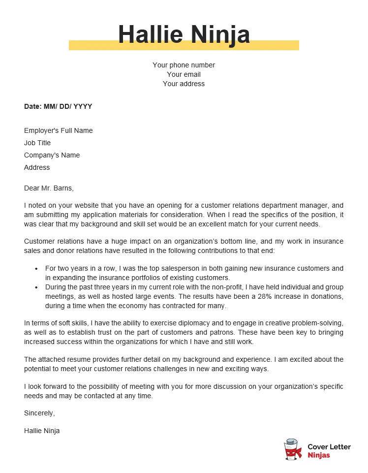 36366 manager cover letter skills