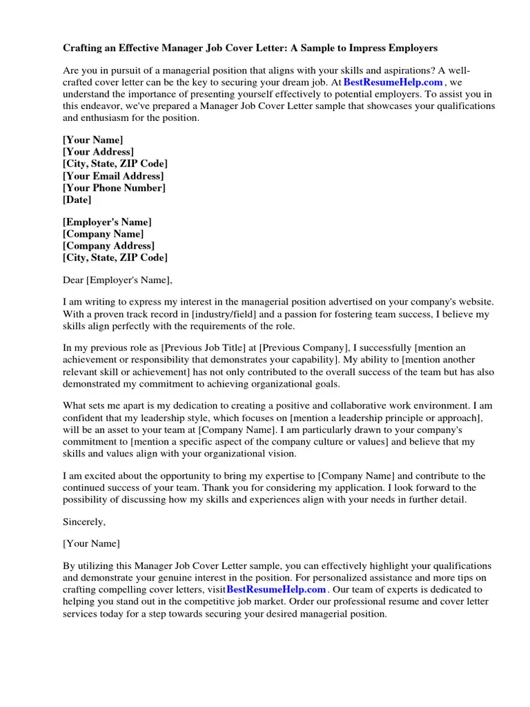 36366 manager cover letter writing