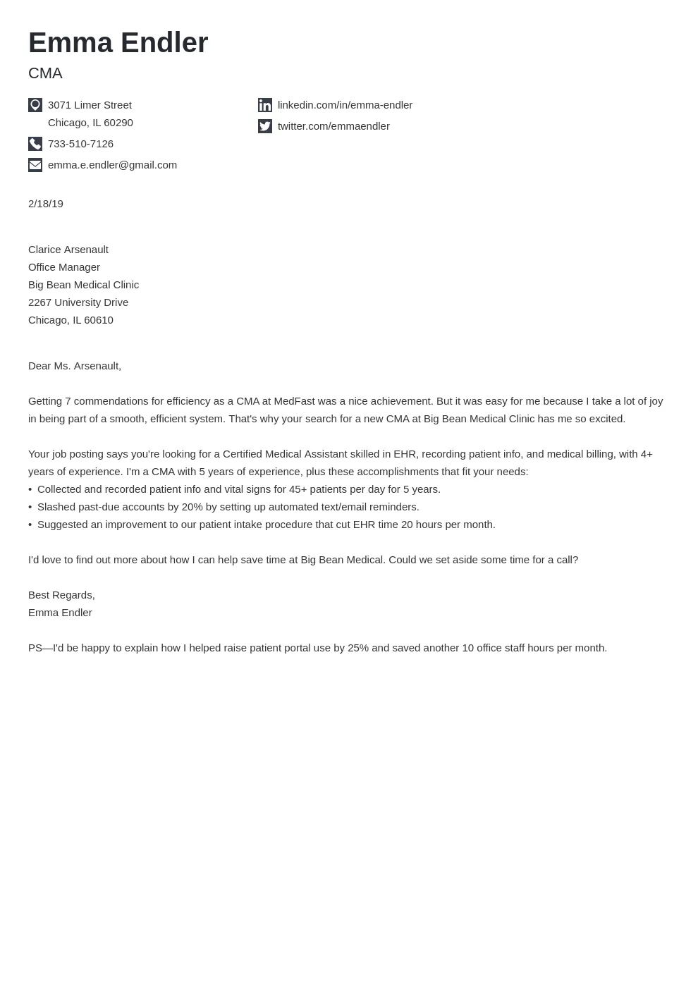 36381 formatting cover letter
